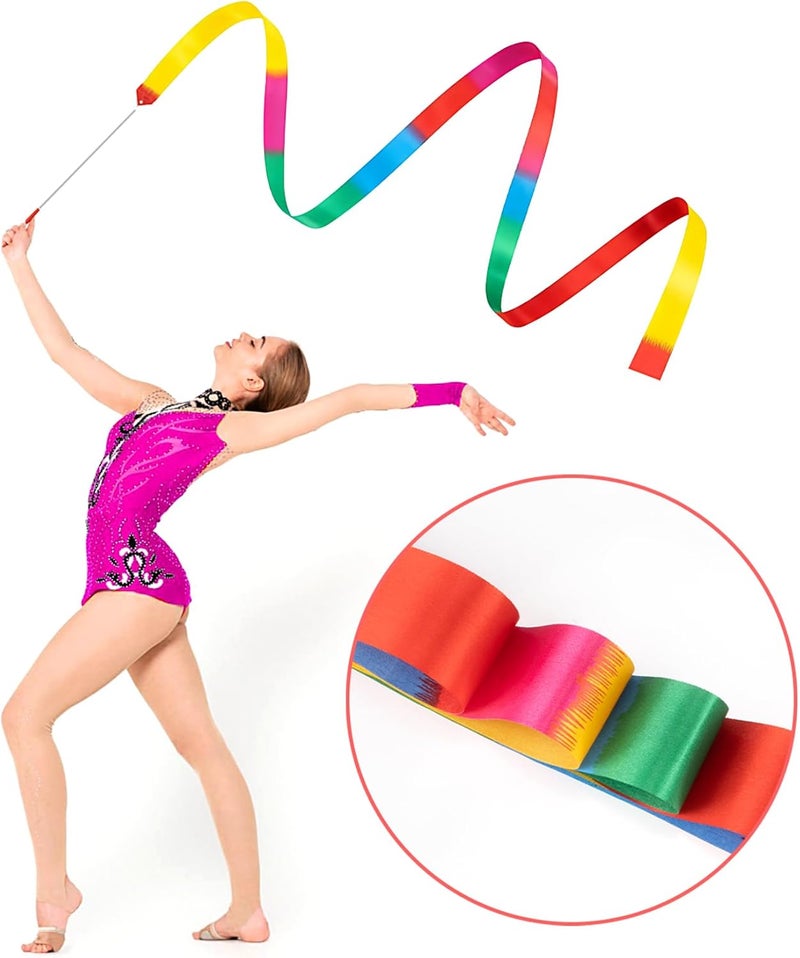 Rainflow 10PCS Dance Ribbons - Gymnastics Wand, Ribbon Dancer Stick for Artistic Dance, Gymnastics,Talent Show, Outdoor Games, Fitness, Training - Image 5